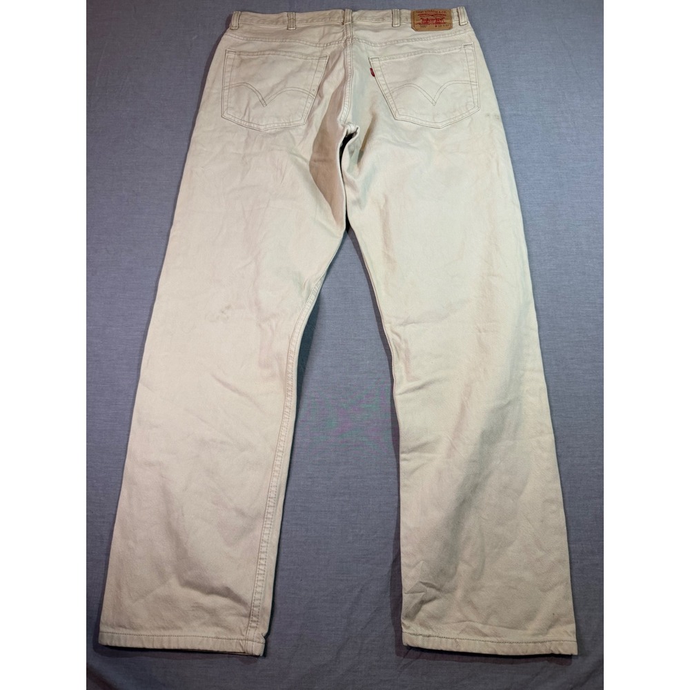 Levi's 505 Regular Fit Jeans Mens 38x32 Tan Good Straight Leg Denim - Picture 10 of 10